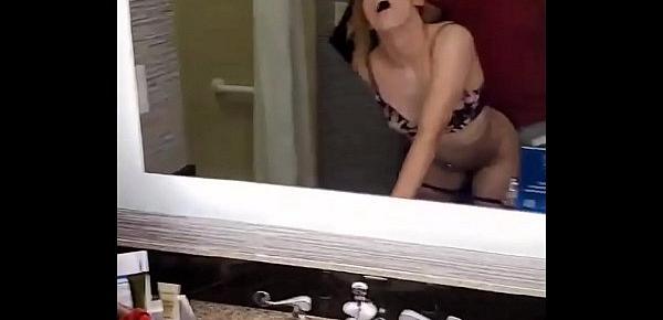  Fucking Tiny Petite Young College Freshman I met at College Town Club in Hotel Bathroom
